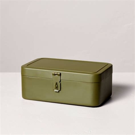 green metal box hearth|Hearth and Hand Small Decorative Metal Storage Box ~ Green.